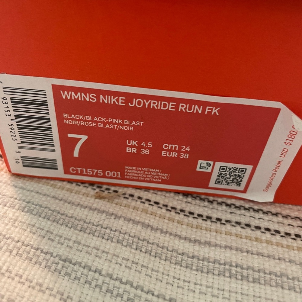 Nike Black and Pink Joyride Sneakers